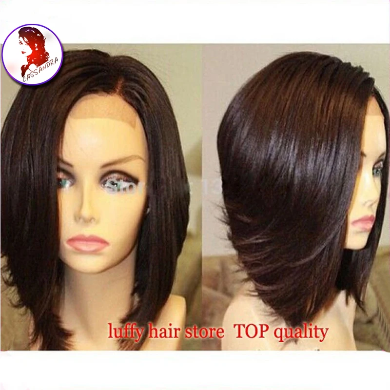 Шелковый Топ Парик Боб Человеческих Волос Парики Короткие Полный шелк Базы Для