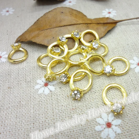 Оптовая продажа 60 шт винтажные Подвески Кольцо Кулон Золотой цвет подходит