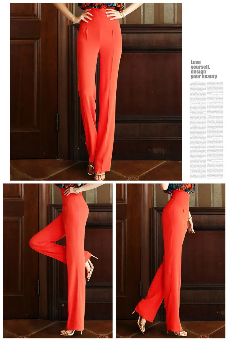 Прямые брюки женские осенние новые корейские брюки для путешествий тонкое Корректирующее белье с высокой талией профессиональные женские брюки белые брюки
