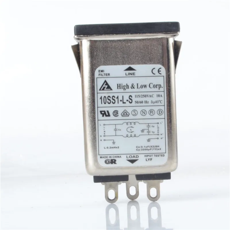 1 шт. мощный EMI фильтр 10A 115/250 в с разъемом переменного тока 10SS1-L-S | Обустройство