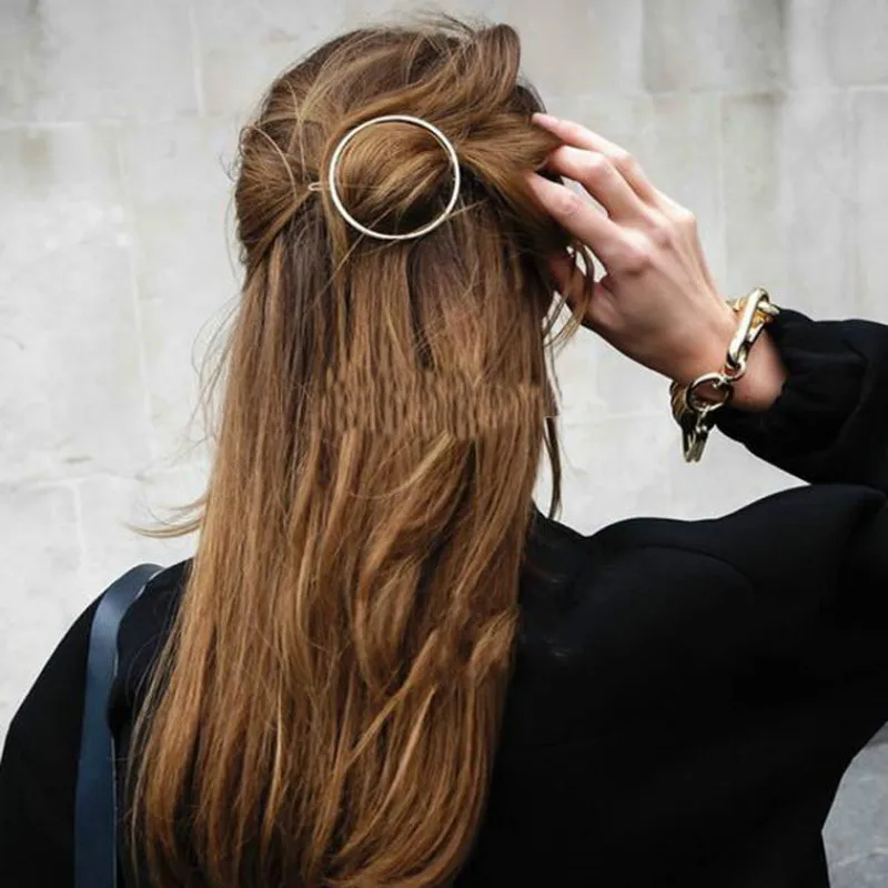 

2018 New Brand Hairpins Triangle Moon Hair Pin Jewelry Lip Round Hair Clip For Women Barrettes Head Accessories Bijoux De Tete