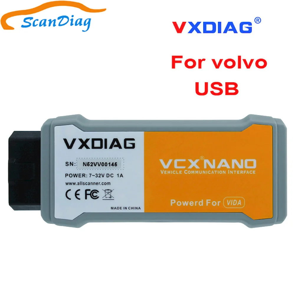 100% оригинал VXDIAG VCX NANO для Volvo OBD2 автомобильный диагностический инструмент функция