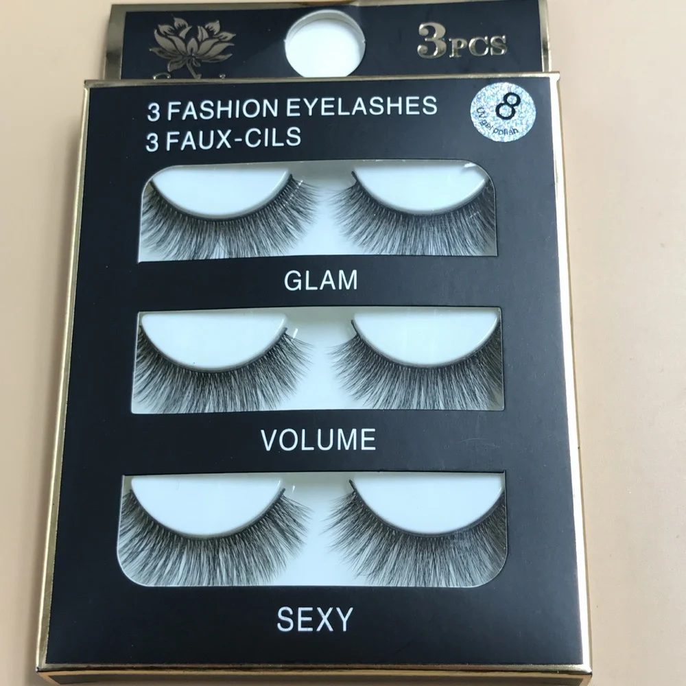 

3 Pairs 3D new Lashes False Eyelashes multi-layer three-dimensional simulation eyelashes pure handmade eyelashes synthetic