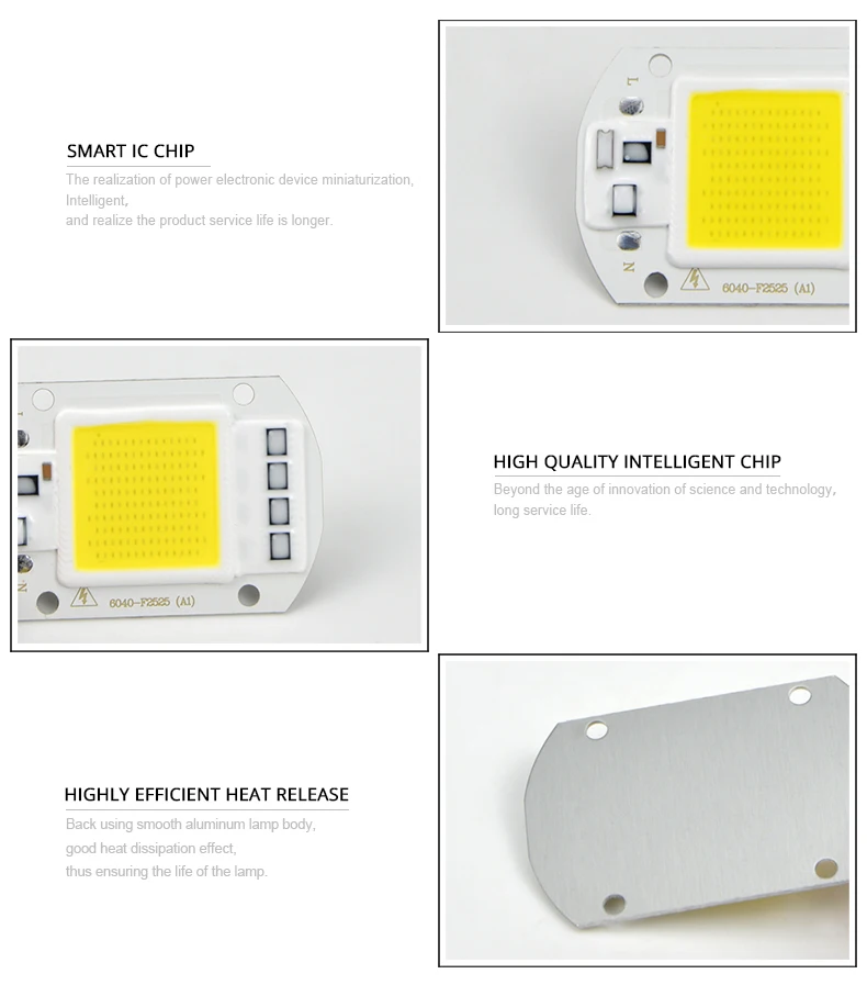 COB светодиодный чип AC220V 3 Вт 5 Вт 7 Вт 9 Вт 20 Вт 30 Вт 50 Вт Smart IC без драйвера COB светодиодный Диод Светодиодный светильник DIY наружный прожектор