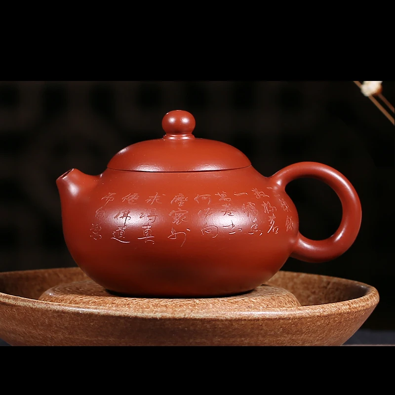 

180ML Yixing Authentic Purple Clay Teapot Famous Handmade Raw Ore Dahongpao Mud Vintage Pot Kung Fu Tea Set Black Xishi Kettles