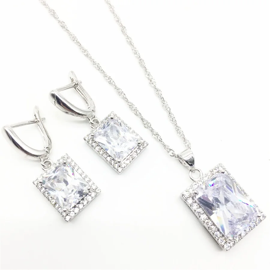 Женский ювелирный комплект из колье и серёг серебра 925 пробы|necklace earring|jewelry set