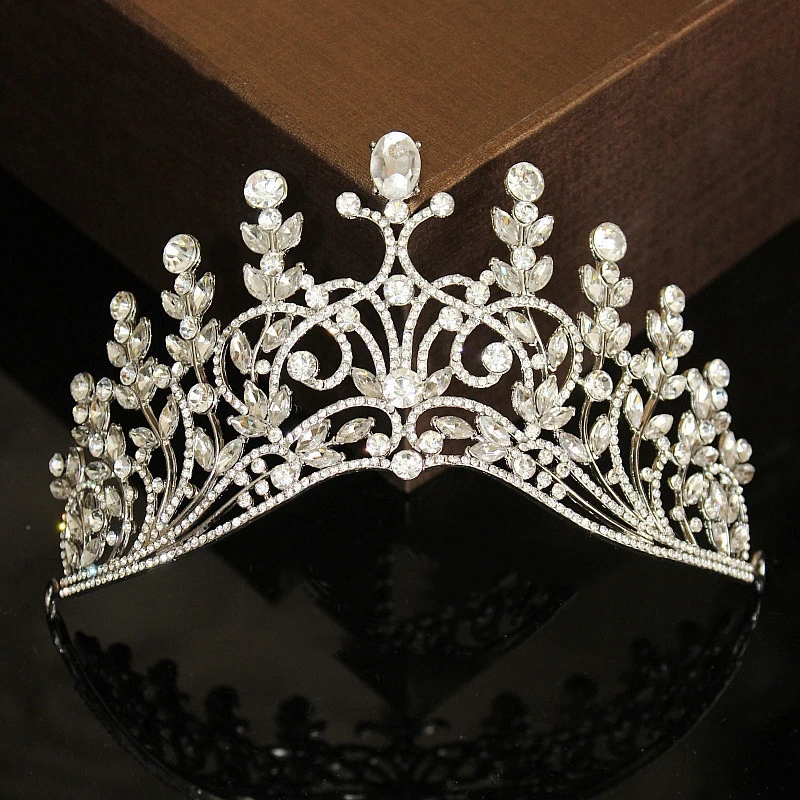 Himstory сверхбольших Кристалл Rhinestone тиары свадебные Украшения для волос Свадебные