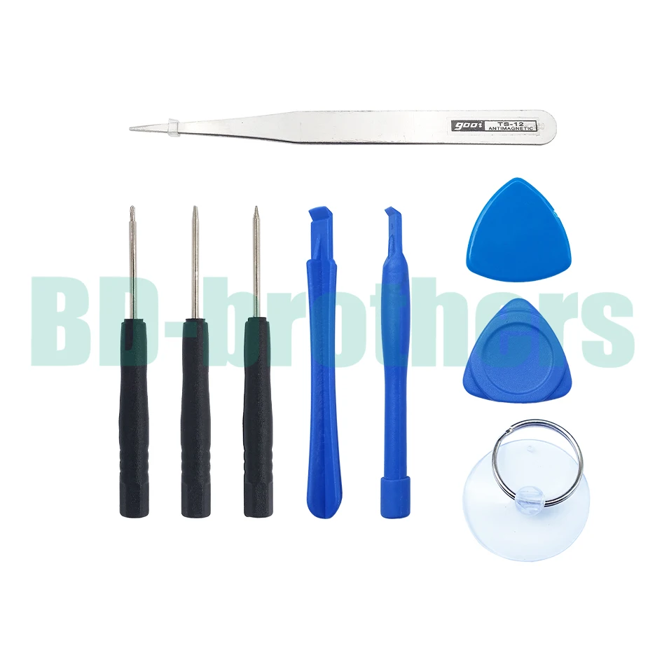 9 in 1 Pry tool Opening Tools Kit With Tweezer For Sansung Cell phone iPhone 4G 5G 5S 6S Plus 100sets /lot