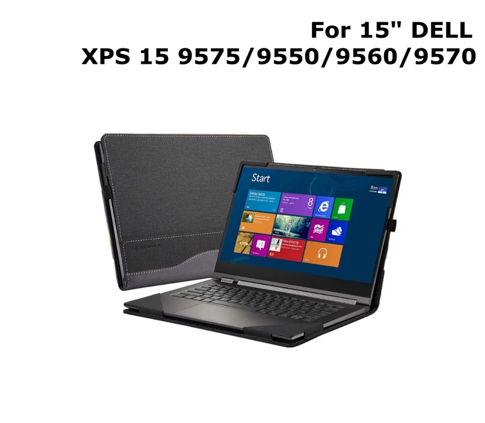 Чехол для 15 &quotDELL XPS 9575/9550/9560/9570 моделей из искусственной кожи Folio Stand Защитная