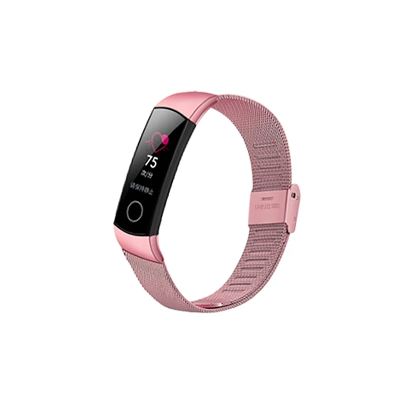 Styel 2 Rose Pink Ремешок из нержавеющей стали для huawei Honor Band 4, металлический браслет, ремешок для часов 4 Honor Band 4, ремешок для часов, браслет, умные аксессуары - Цвет: Styel 2 Rose Pink