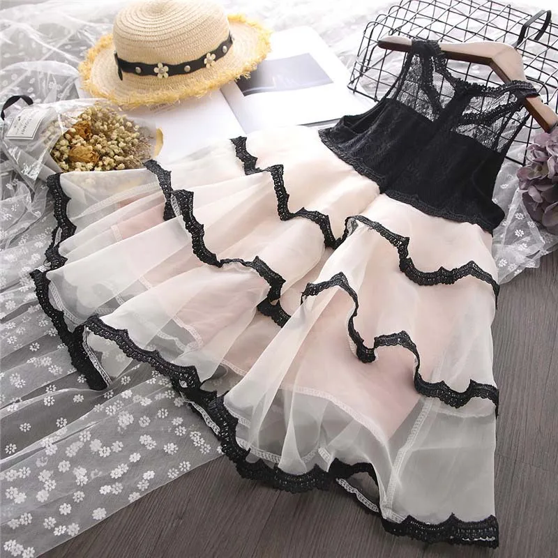 2019 г. Летние модные платья для девочек детское кружевное платье принцессы без