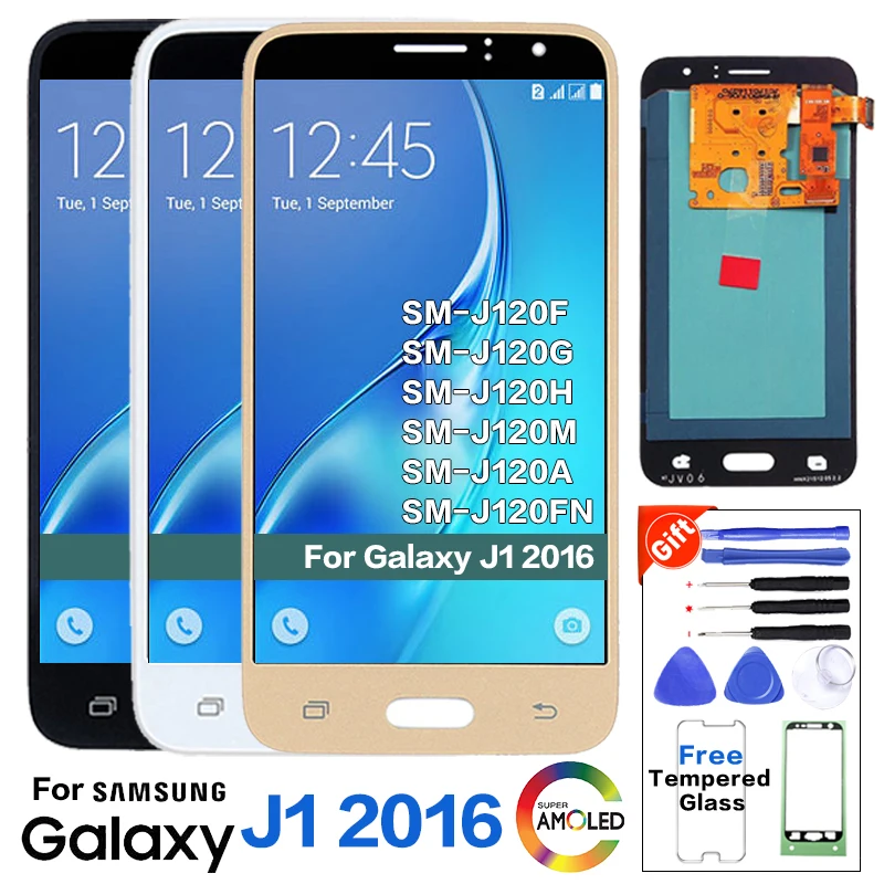 ЖК дисплей Amoled для Samsung Galaxy J1 2016 оригинальный дигитайзер сенсорного экрана в