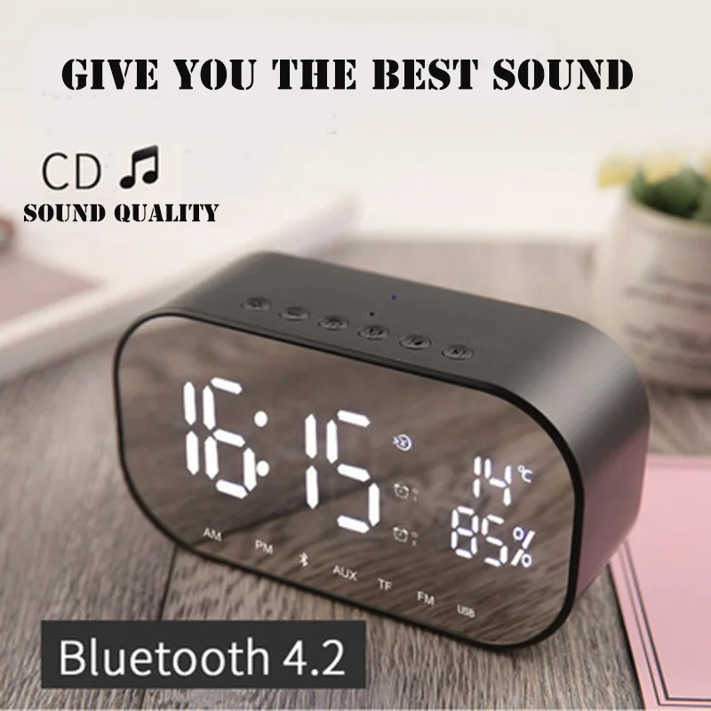 ALBLP светодиодный Будильник с fm радио беспроводной Bluetooth динамик поддержка Aux TF USB