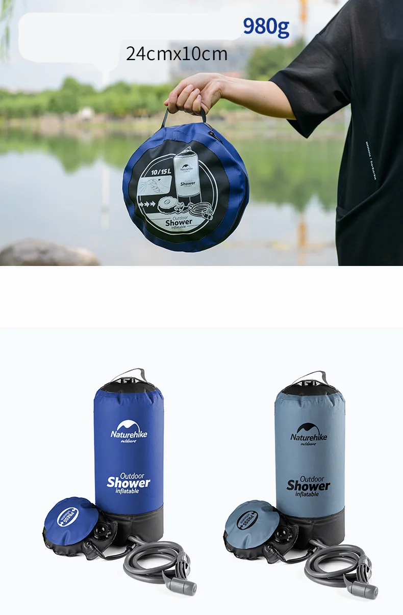 Naturehike 11L кемпинг душ воды мешок кран портативный надувной автомобиль стиральная давление Душ Мешок Открытый Инструменты