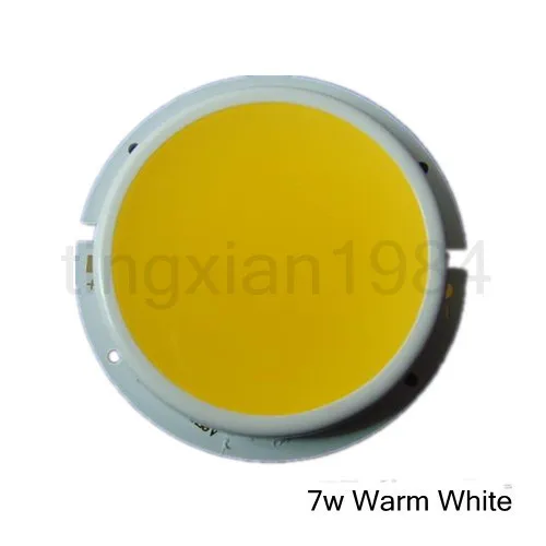 10 шт. 7 Вт теплый белый круглый COB LED SMD свет DC 15-18 в зажимы лампы 490-560LM светодиодные