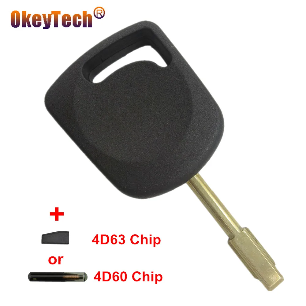 OkeyTech 4D60/63 транспондер чип ключ для автомобиля оболочка Ford Focus Mondeo KA Jaguar XJ8 Transit Connect