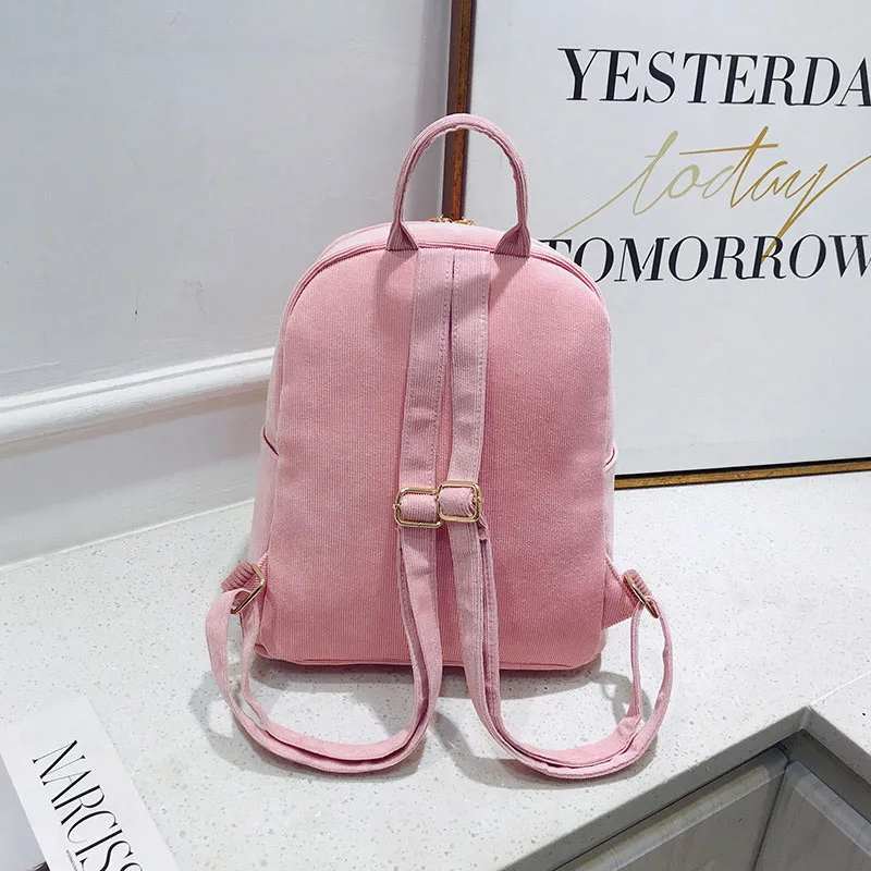 Модные женские рюкзаки школьные сумки сумка на плечо милый вельветовый рюкзак с