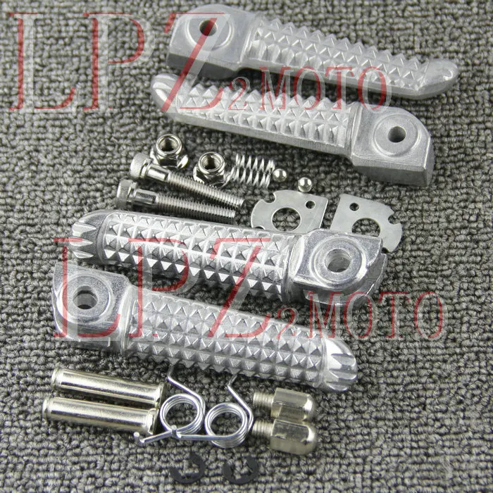 Motorcycle Front / Rear Footrests Foot pegs For YAMAHA YZF1000 R1 00-06 YZF600 R6 98-08 Silver pedal | Автомобили и мотоциклы