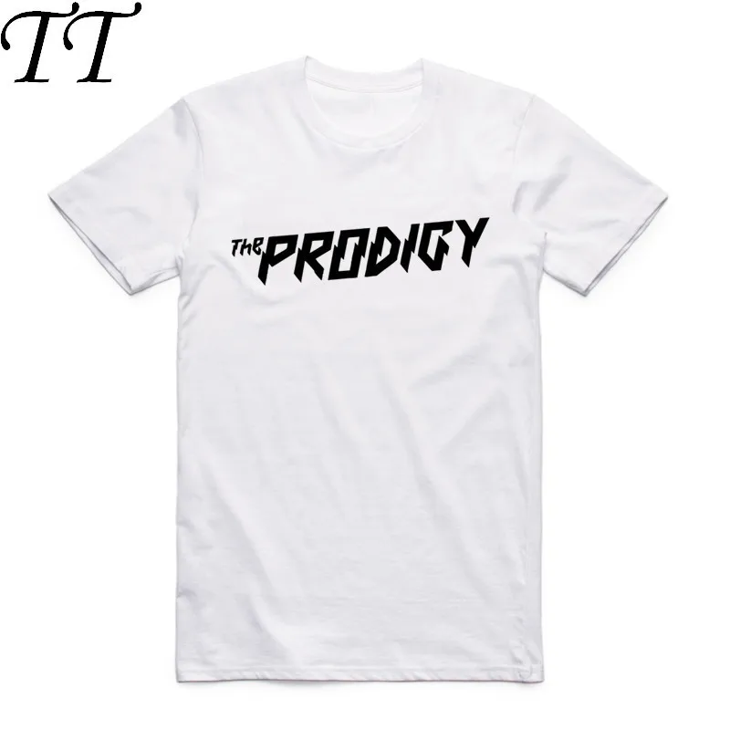 Мужская футболка с короткими рукавами белая принтом THE PRODIGY Metal Rock Band летняя