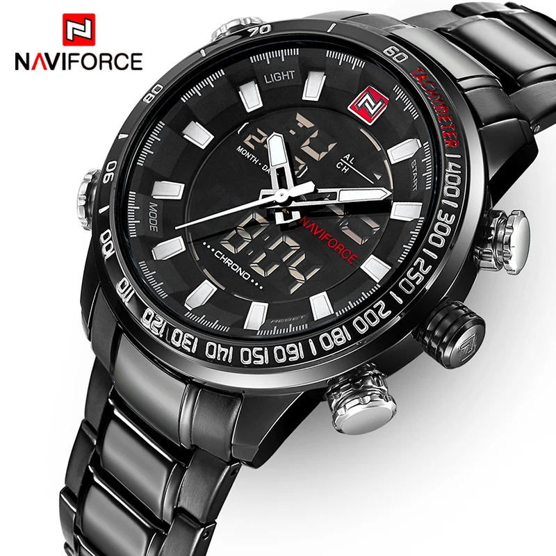 NAVIFORCE Лидирующий бренд Роскошные мужские часы модные повседневные спортивные