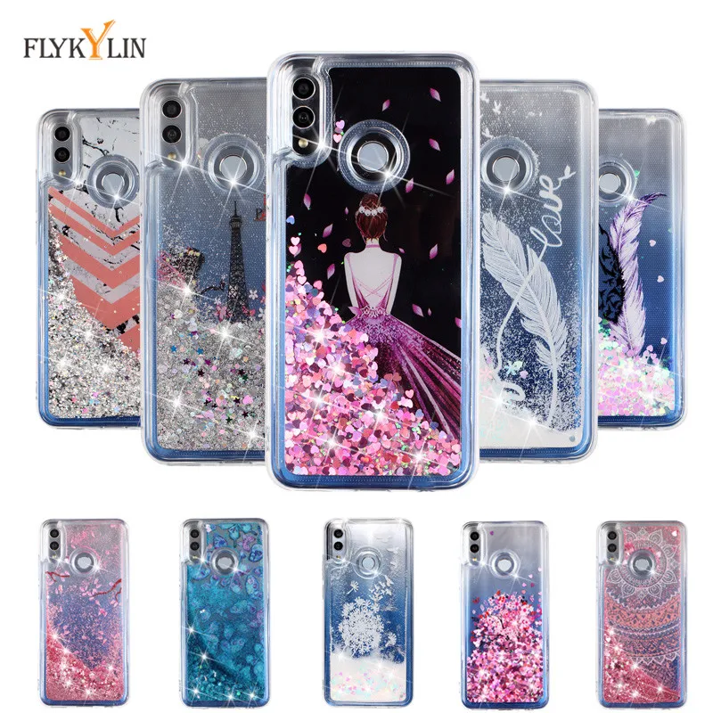 Жидкий чехол для huawei Honor 9 Lite, чехол для Coque huawei Honor 10 10 Lite, блестящий динамический силиконовый мягкий ТПУ чехол для телефона