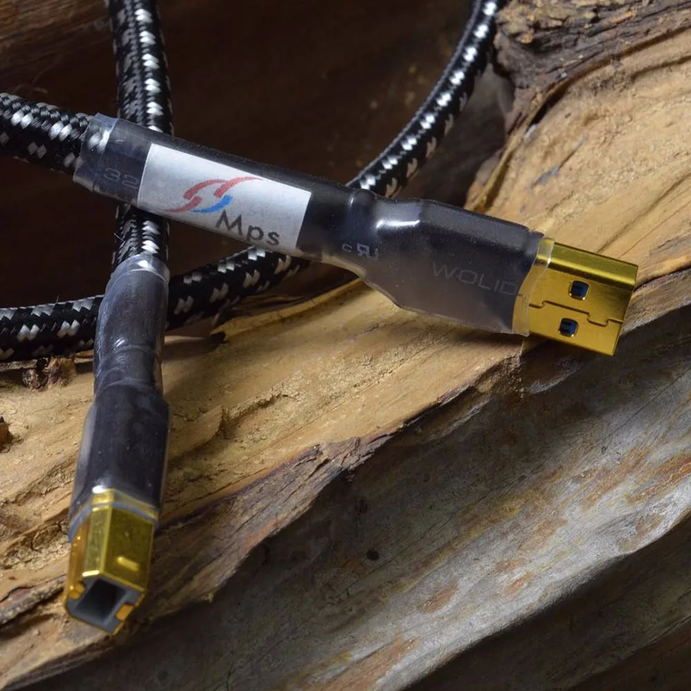 MPS USB коннектор с позолоченным разъемом 99.9997% OCC + посеребренный кабель для