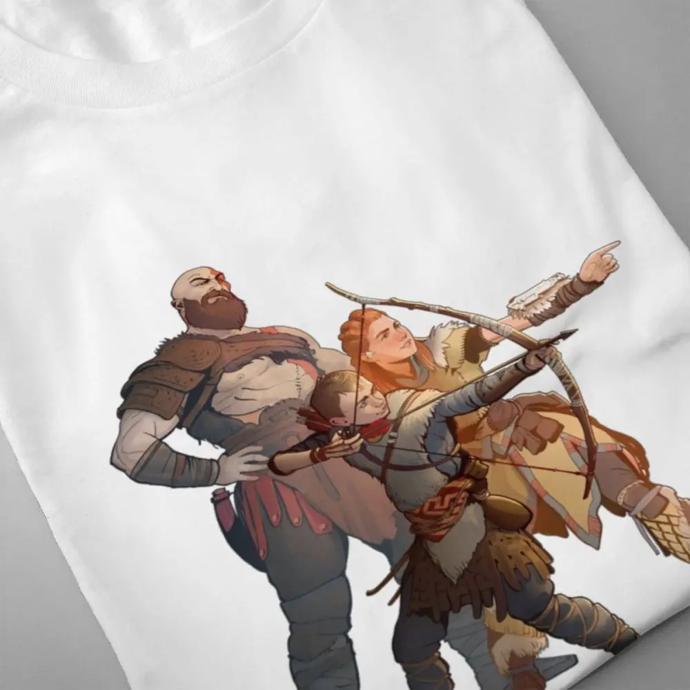 Мужская футболка с круглым вырезом Crewneck For Man God Of War Horizon Zero Dawn | одежда