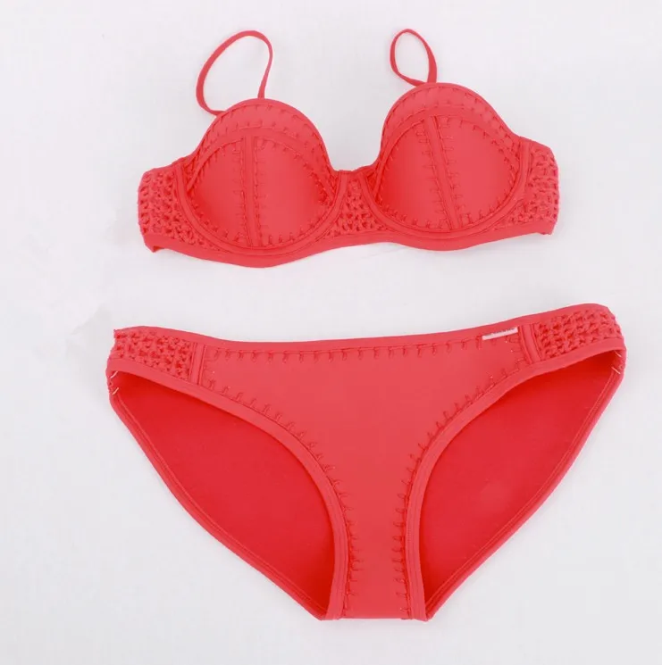 2016 Женщин сексуальный бразильский одежда Крючком Неопрена Купальники Бикини