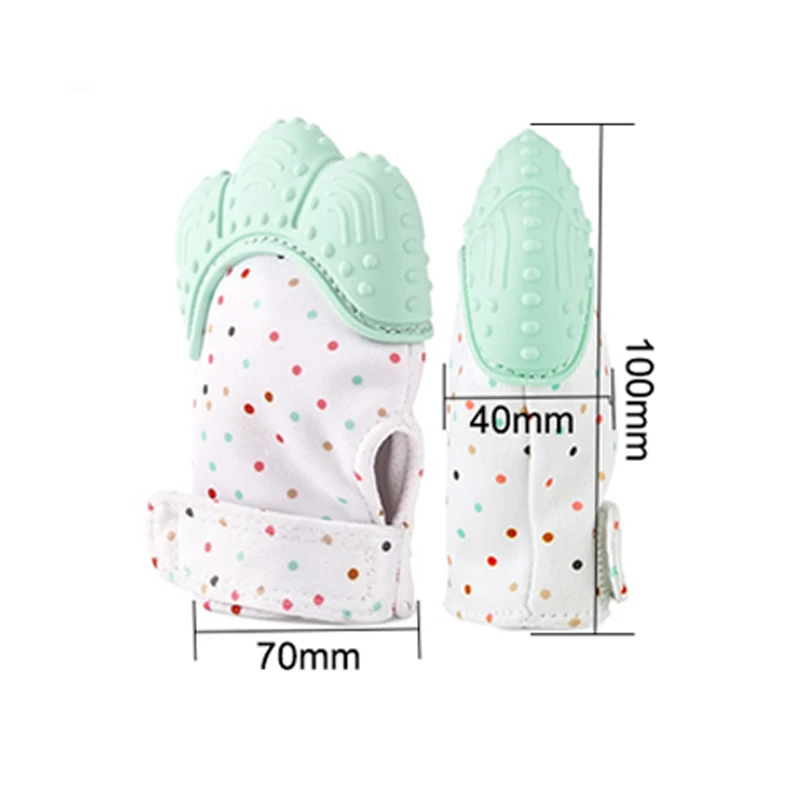 1pcs Silicone Teether Baby Pacifier Glove Teething Chewable Newborn Nursing Beads Infant BPA Free Pastel 5 Colors W0091 | Мать и ребенок