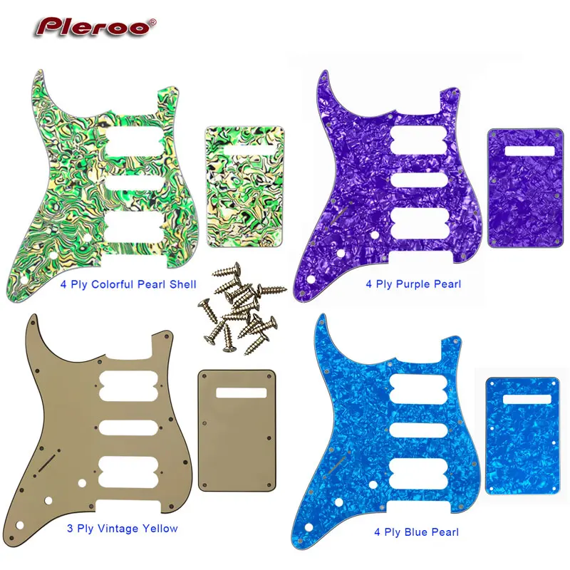 

Quality Guitar Pickguard -For US Left Handed 11 Screw Holes Start Player Humbucker HSH Scratch Plate & Back Plate