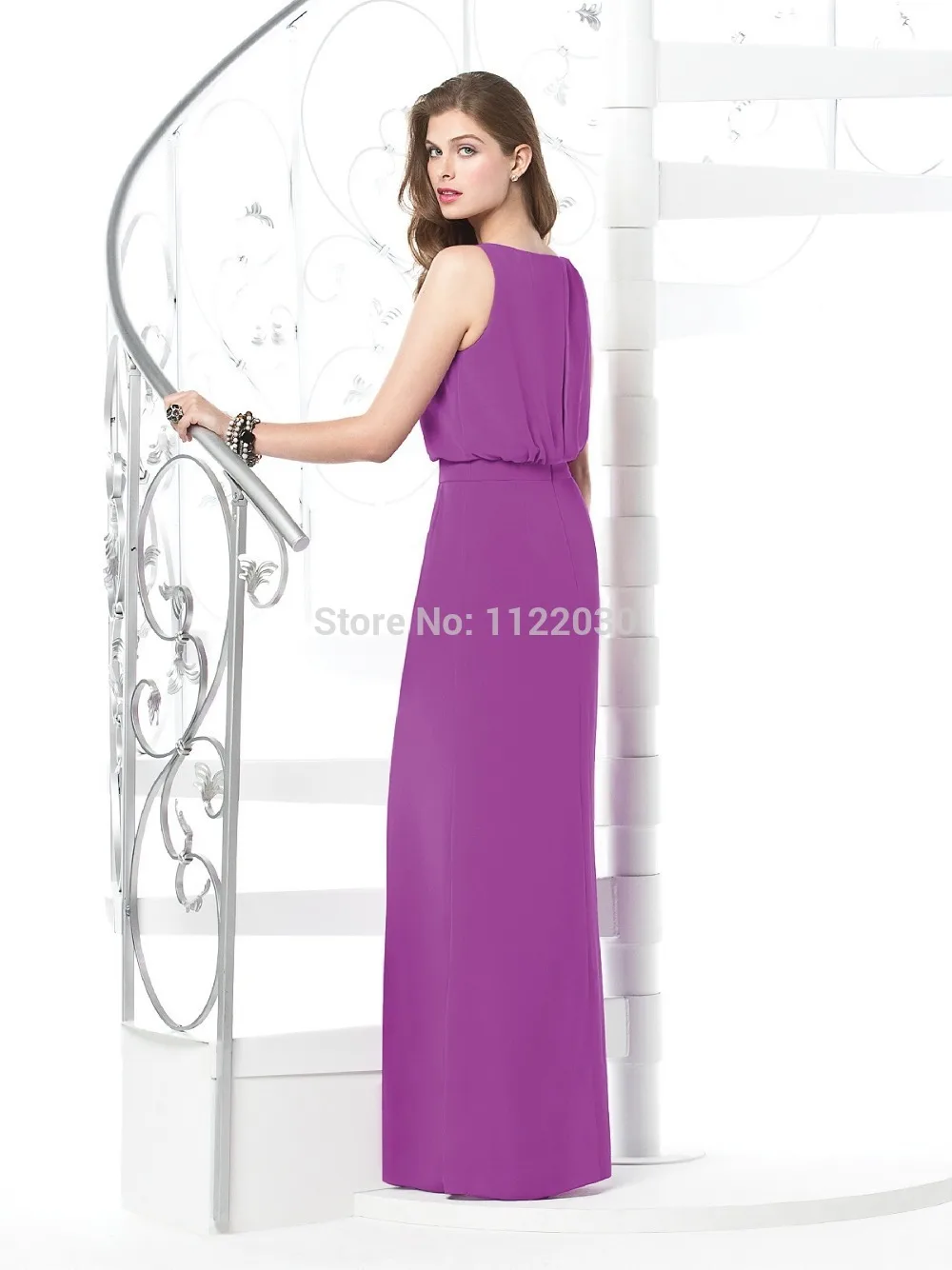 Dresses Party Adult Scoop Built-In Bra Off The Shoulder Sleeveless Natural Pleat A-Line Floor-Length Chiffon Customized 2015 Fre | Свадьбы и