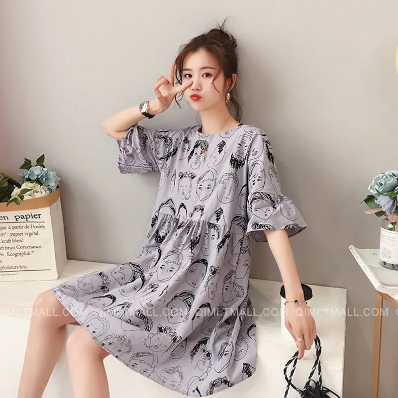 Летнее женское мини платье размера плюс Повседневная Блузка рубашка короткое