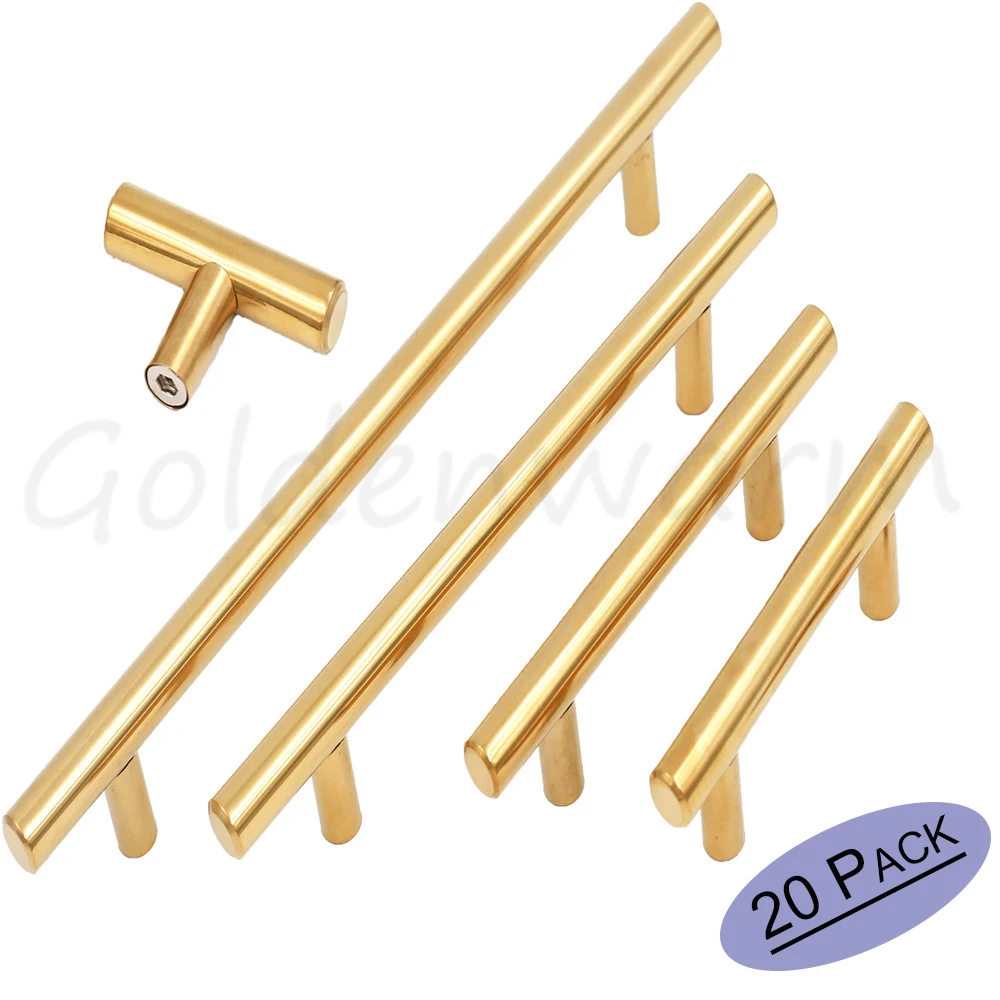 Золотая для шкафа Ручка из полированной латуни ручки ящика нержавеющей стали