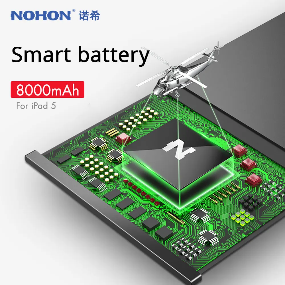 Nohon Аккумулятор для iPad 5 воздуха iPad5 A1474 A1475 A1484 8000 mAh Замена Bateria литий полимерный