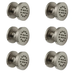 6 pcs Hongdec 1-6 шт Ванна латунь круглый Массаж Душ Спа Кран Система спрей для тела струи матовый - Цвет: 6 pcs