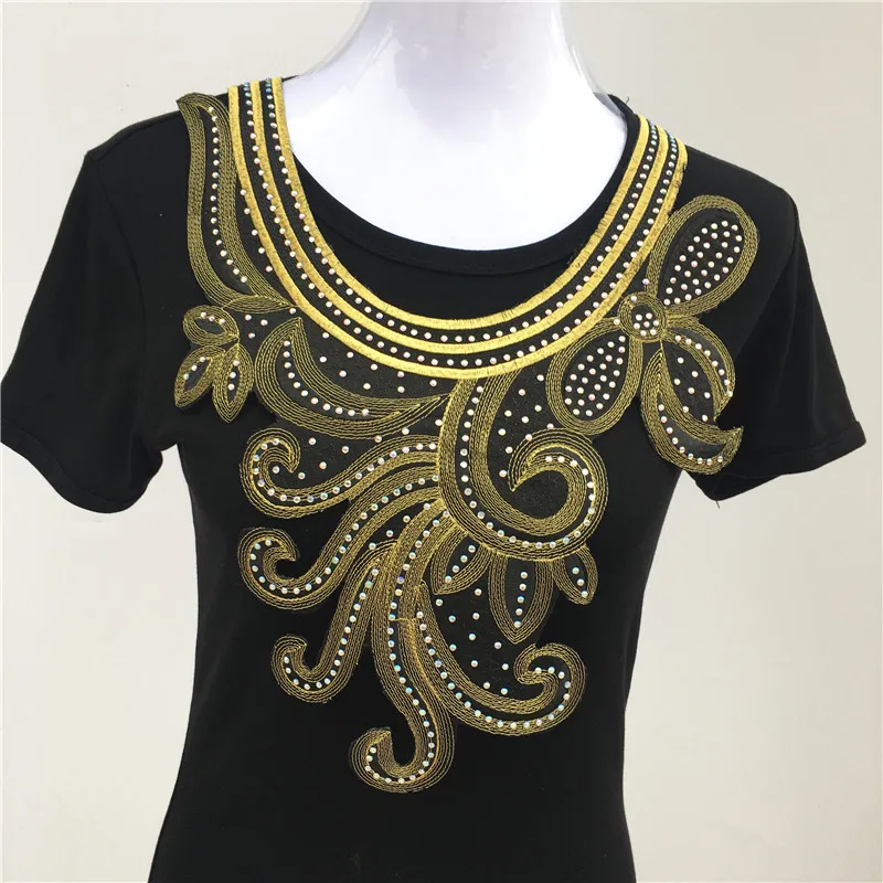 1 шт. большой роскошный ошейник стразы горячей фиксации с Африканским кружевом