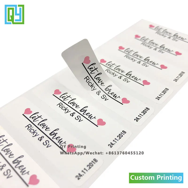 1000pcs 60X15mm free shipping custom printing rectangle shape labels glossy lamination stickers label