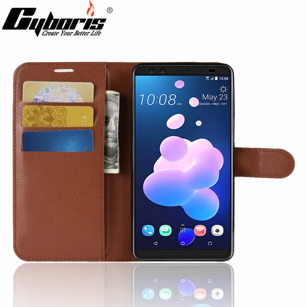 Роскошный телефонный чехол CYBORIS для HTC U12 + Plus чехол-книжка lichee чехлы с подставкой и