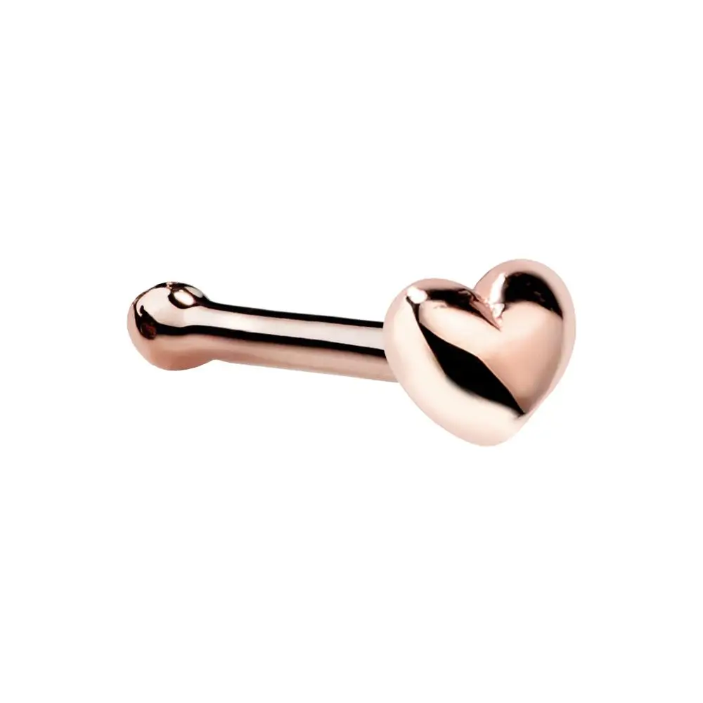 2Pcs 18G 1.0*6mm+3mm Rose Gold Color nose studs body earring India Style Nose Studs Ring Fake Nose Ring Faux Piercing