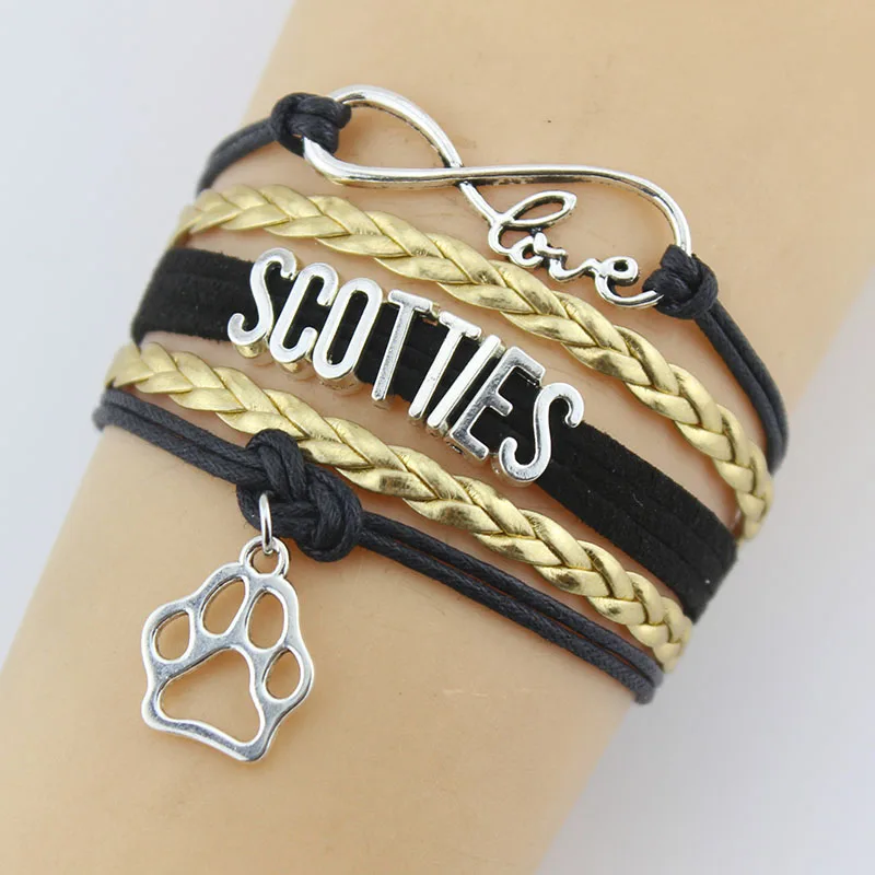 Браслет с подвеской Infinity Love Scotties собачий патруль браслет подвесками ручная
