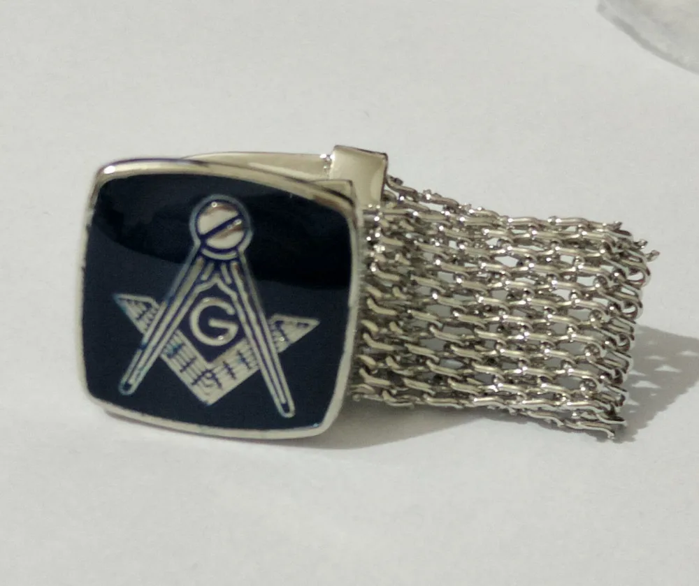 Мужские Запонки Freemasons запонки с символом цепи 15 мм|Зажимы для галстука и запонки|