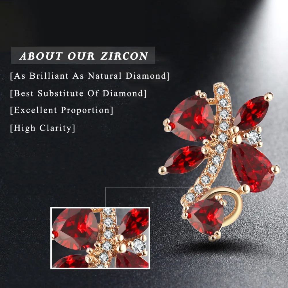 ORSA JEWELS, элегантные женские серьги-гвоздики, зазубренная установка, Красный AAA кубический циркон, модные вечерние серьги, ювелирные изделия для женщин, OME56-R