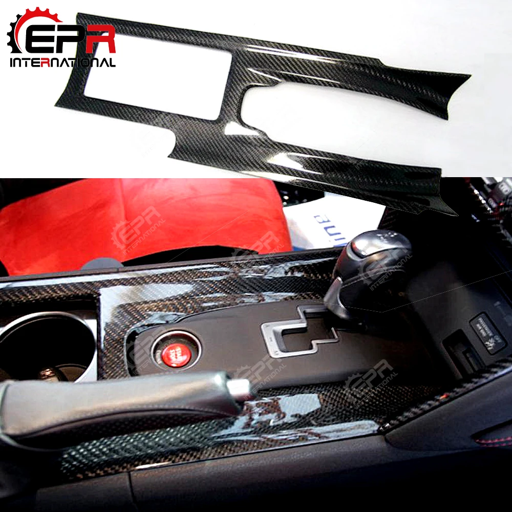 Nissan için R35 GTR Tuning karbon Fiber merkezi konsol kapak RHD parlak kaplama iç Drift kiti OEM Shifter Trim vücut kiti