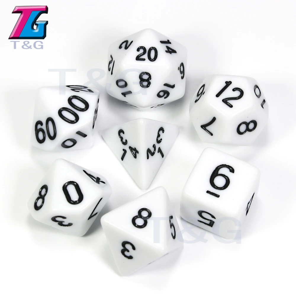 Самая низкая цена! 7 шт./компл. акриловые многогранные TRPG игры для Подземелья и Драконы непрозрачные D4-D20 Multi по бокам кости Pop для игр