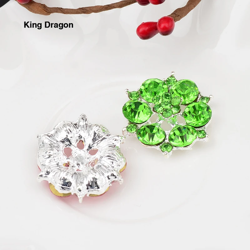 Розовые стразы King Dragon для украшения приглашений или обуви 25 мм, 10 шт./лот, серебристый цвет KD550