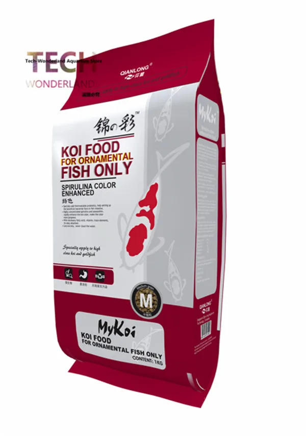 

Aquarium ornamental fish feed goldfish koi fish food spirulina color enhanced medium grain QIANLONG 1000G