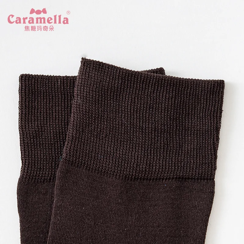 4 пар/лот Caramella мужские носки, плоские мерсеризованные носки, шелковые хлопковые носки до середины икры