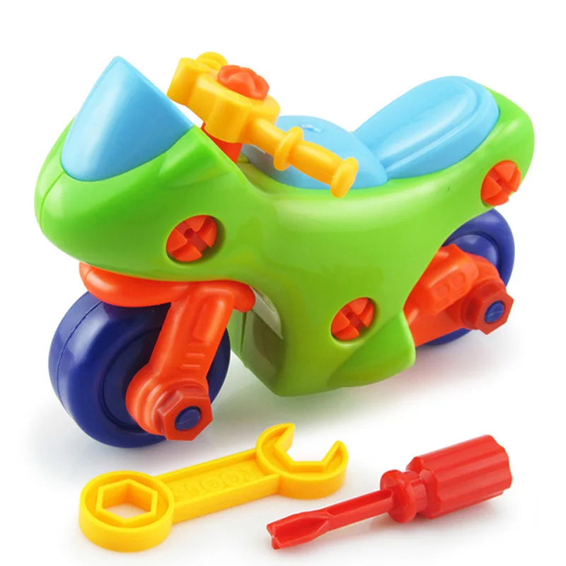 

Toys For Children Educational Diy Screw Group Installed Disassembly Motorcycle Assemble Model Kit Kids Building Block Bricks K18