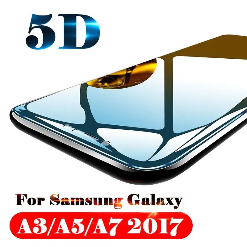 2 шт. 5D Защитное стекло для Samsung galaxy a3 a5 a7 2017 3a 5a 7a 5 7 Закаленное Защитная пленка