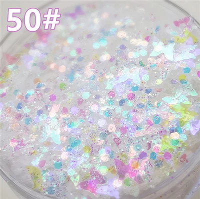 50 Ultrathin Sequins Nail Glitter Paillettes Irregular Rhinestone Eye Makeup Sequins Laser PET Sequin Nails Art Manicure Material - Цвет: 50